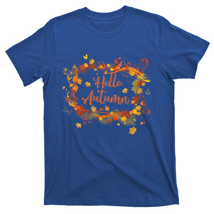 Cute Hello Autumn Season Thanksgiving And Fall Color Lovers T-Shirt