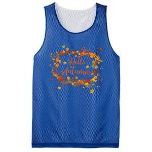 Cute Hello Autumn Season Thanksgiving And Fall Color Lovers Mesh Reversible Basketball Jersey Tank