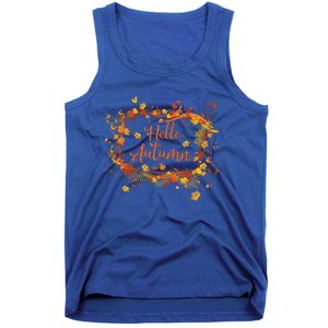 Cute Hello Autumn Season Thanksgiving And Fall Color Lovers Tank Top