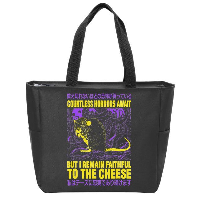 Countless Horrors Await But I Remain Faithful To The Cheese T Zip Tote Bag