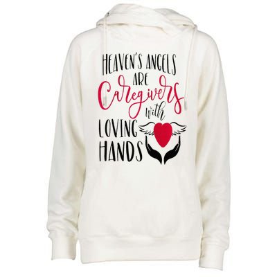 Caregivers Heavens Angels Raglan Baseball Womens Funnel Neck Pullover Hood