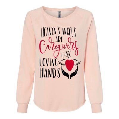 Caregivers Heavens Angels Raglan Baseball Womens California Wash Sweatshirt