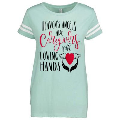 Caregivers Heavens Angels Raglan Baseball Enza Ladies Jersey Football T-Shirt