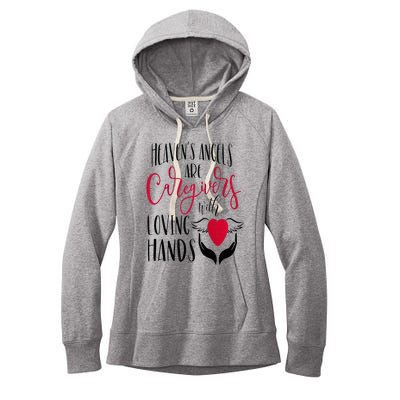 Caregivers Heavens Angels Raglan Baseball Women's Fleece Hoodie