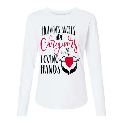 Caregivers Heavens Angels Raglan Baseball Womens Cotton Relaxed Long Sleeve T-Shirt