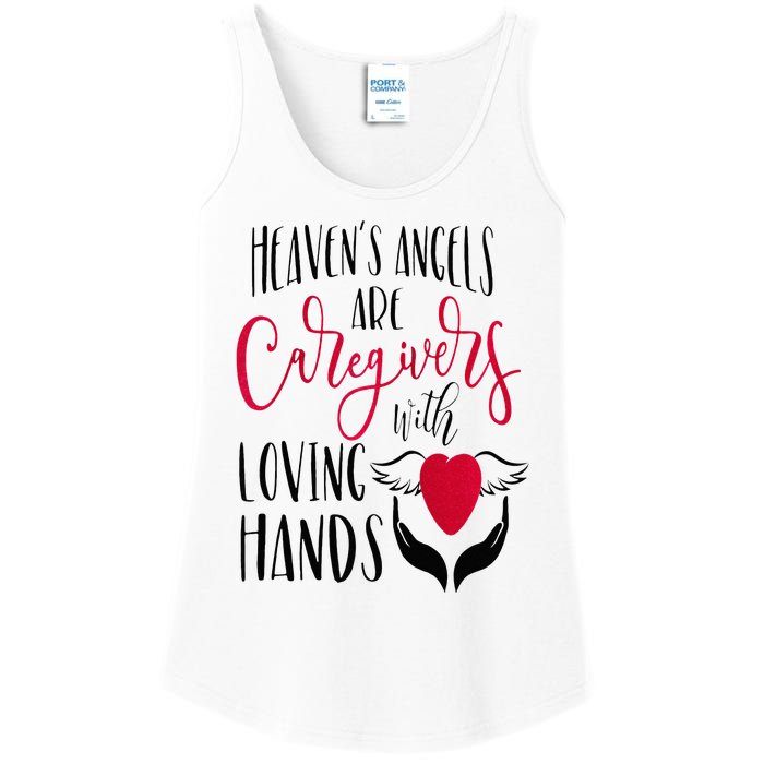 Caregivers Heavens Angels Raglan Baseball Ladies Essential Tank