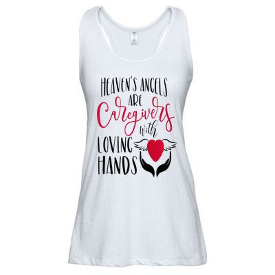 Caregivers Heavens Angels Raglan Baseball Ladies Essential Flowy Tank