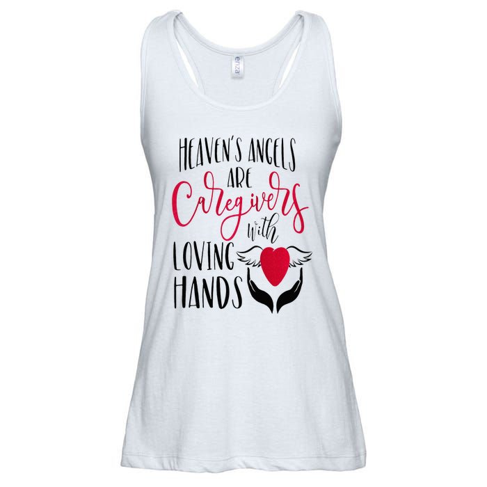 Caregivers Heavens Angels Raglan Baseball Ladies Essential Flowy Tank