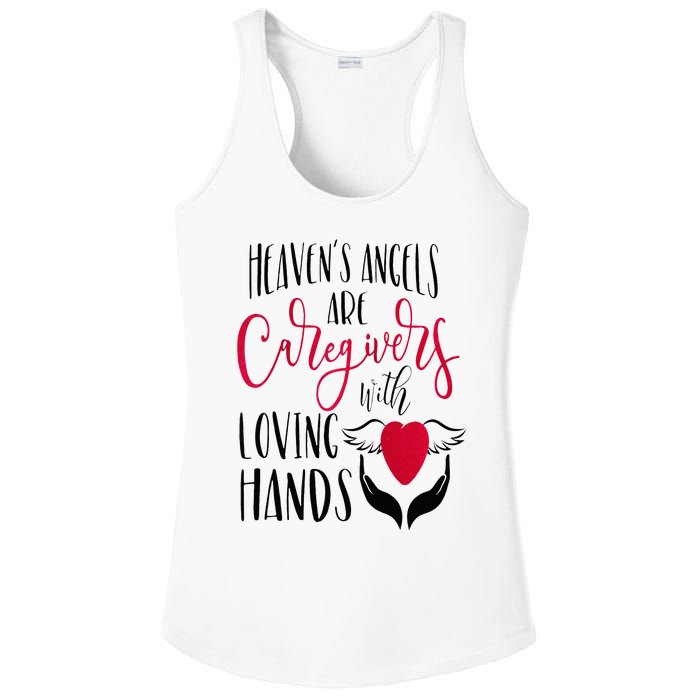 Caregivers Heavens Angels Raglan Baseball Ladies PosiCharge Competitor Racerback Tank