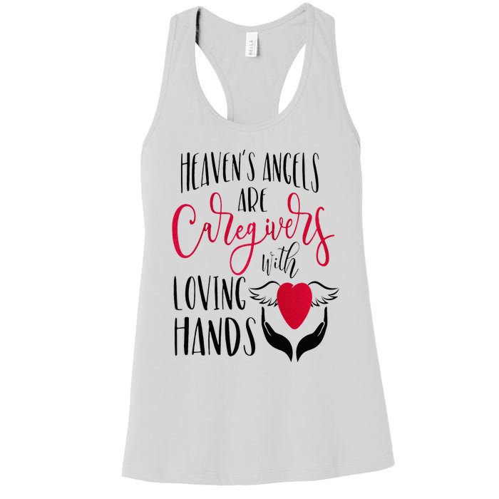 Caregivers Heavens Angels Raglan Baseball Women's Racerback Tank