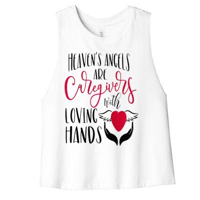 Caregivers Heavens Angels Raglan Baseball Women's Racerback Cropped Tank