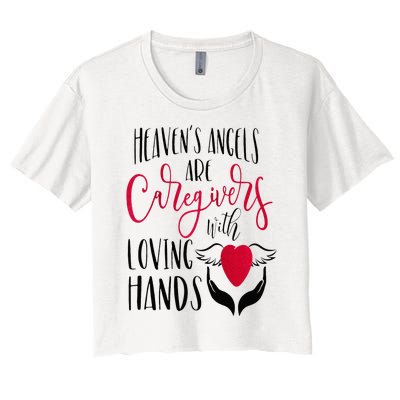 Caregivers Heavens Angels Raglan Baseball Women's Crop Top Tee