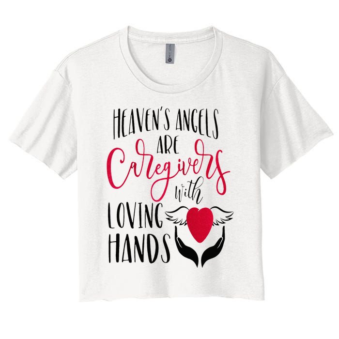 Caregivers Heavens Angels Raglan Baseball Women's Crop Top Tee