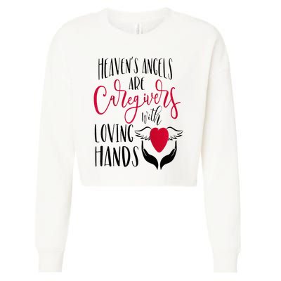 Caregivers Heavens Angels Raglan Baseball Cropped Pullover Crew