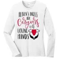 Caregivers Heavens Angels Raglan Baseball Ladies Long Sleeve Shirt