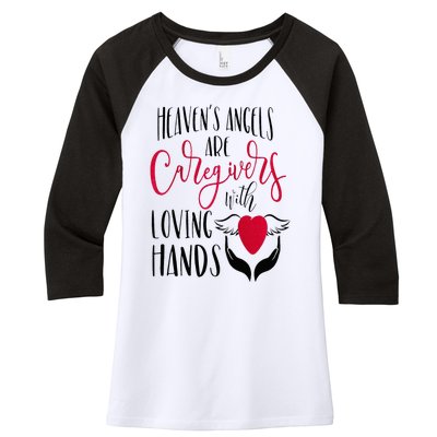 Caregivers Heavens Angels Raglan Baseball Women's Tri-Blend 3/4-Sleeve Raglan Shirt