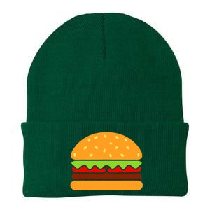 Cool Hamburger Art Women Minimalist Burger Cheeseburger Knit Cap Winter Beanie