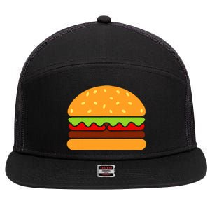 Cool Hamburger Art Women Minimalist Burger Cheeseburger 7 Panel Mesh Trucker Snapback Hat