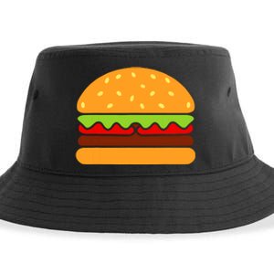 Cool Hamburger Art Women Minimalist Burger Cheeseburger Sustainable Bucket Hat