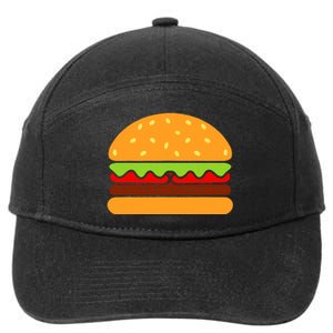 Cool Hamburger Art Women Minimalist Burger Cheeseburger 7-Panel Snapback Hat