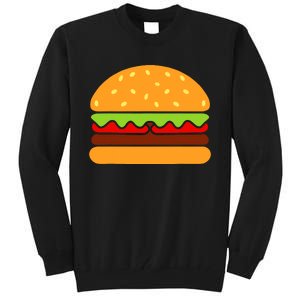 Cool Hamburger Art Women Minimalist Burger Cheeseburger Tall Sweatshirt