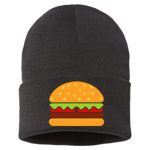 Cool Hamburger Art Women Minimalist Burger Cheeseburger Sustainable Knit Beanie