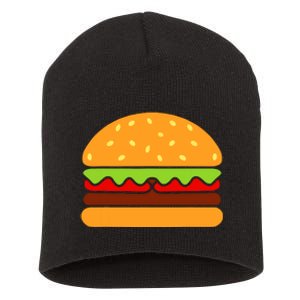 Cool Hamburger Art Women Minimalist Burger Cheeseburger Short Acrylic Beanie