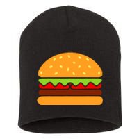 Cool Hamburger Art Women Minimalist Burger Cheeseburger Short Acrylic Beanie