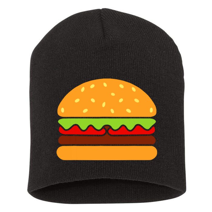 Cool Hamburger Art Women Minimalist Burger Cheeseburger Short Acrylic Beanie