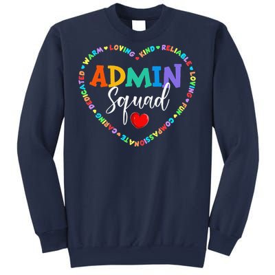 Cute Heart Admin Squad Funny First Day Of School Sweatshirt