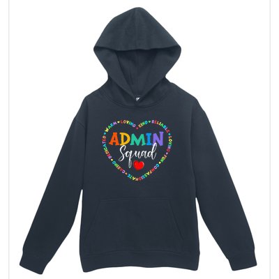 Cute Heart Admin Squad Funny First Day Of School Urban Pullover Hoodie