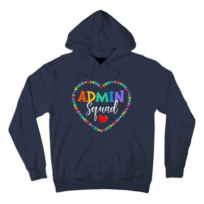 Cute Heart Admin Squad Funny First Day Of School Tall Hoodie