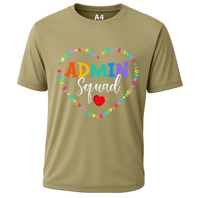 Cute Heart Admin Squad Funny First Day Of School Cooling Performance Crew T-Shirt