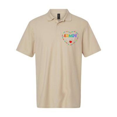 Cute Heart Admin Squad Funny First Day Of School Softstyle Adult Sport Polo