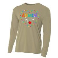 Cute Heart Admin Squad Funny First Day Of School Cooling Performance Long Sleeve Crew