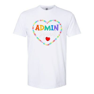 Cute Heart Admin Squad Funny First Day Of School Softstyle CVC T-Shirt