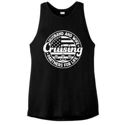 Cruising Husband And Wife Cruise Partners For Life Matching Ladies PosiCharge Tri-Blend Wicking Tank