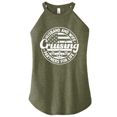 Cruising Husband And Wife Cruise Partners For Life Matching Women's Perfect Tri Rocker Tank