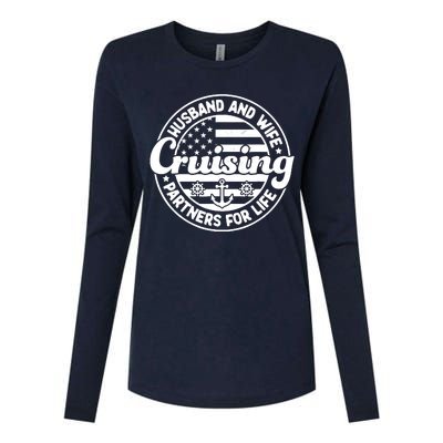 Cruising Husband And Wife Cruise Partners For Life Matching Womens Cotton Relaxed Long Sleeve T-Shirt