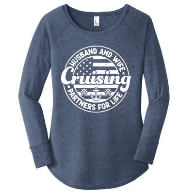 Cruising Husband And Wife Cruise Partners For Life Matching Women's Perfect Tri Tunic Long Sleeve Shirt