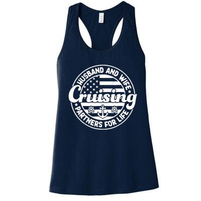 Cruising Husband And Wife Cruise Partners For Life Matching Women's Racerback Tank