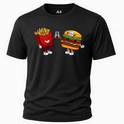 Cute Hamburger Art Women Hamburger French Fries Lovers Cooling Performance Crew T-Shirt