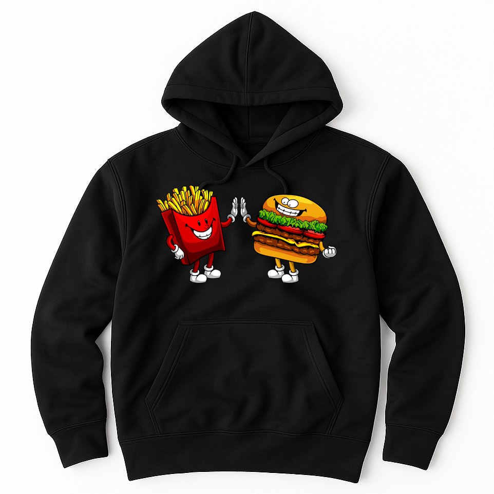 Cute Hamburger Art Women Hamburger French Fries Lovers Hoodie
