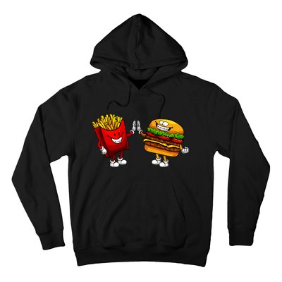 Cute Hamburger Art Women Hamburger French Fries Lovers Hoodie