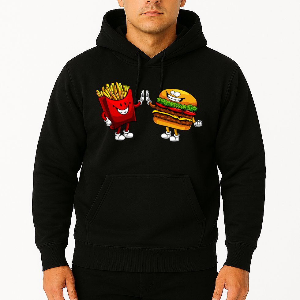 Cute Hamburger Art Women Hamburger French Fries Lovers Hoodie