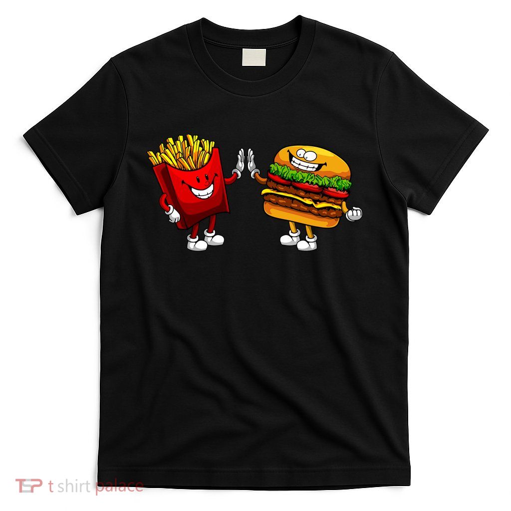 Cute Hamburger Art Women Hamburger French Fries Lovers T-Shirt