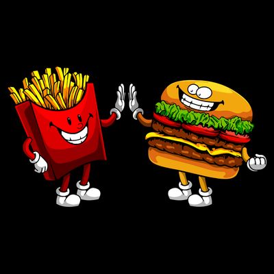 Cute Hamburger Art Women Hamburger French Fries Lovers T-Shirt
