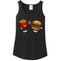 Cute Hamburger Art Women Hamburger French Fries Lovers Ladies Essential Tank