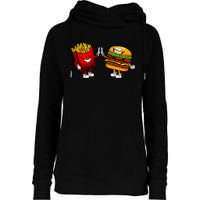 Cute Hamburger Art Women Hamburger French Fries Lovers Womens Funnel Neck Pullover Hood