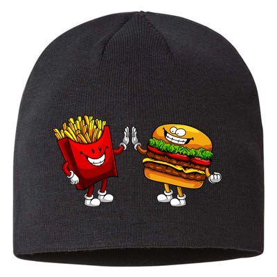 Cute Hamburger Art Women Hamburger French Fries Lovers Sustainable Beanie
